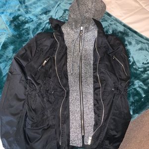 Black Jacket with Built In Hoodie